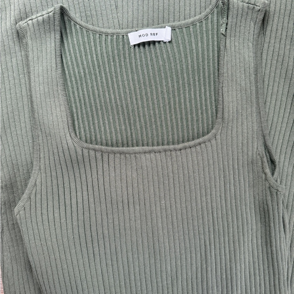 Mod Ref Green Ribbed Midi-Dress - Picture 4 of 6